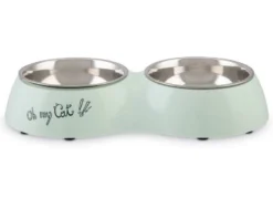 Beeztees Voer- En Drinkbak Oh My Cat Mint 2 X 160 Ml