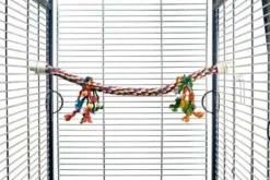 Beeztees Katoenen Papegaaien Zitstok Met Gekleurde Speeltjes.