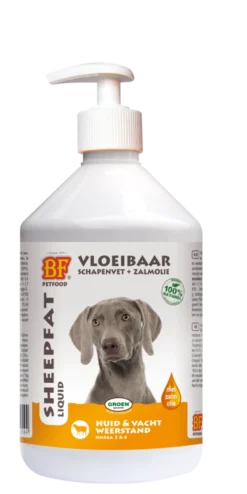 BF Petfood Vloeibaar Schapenvet Met Zalmolie 500 Ml