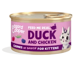 Edgard & Cooper Kattenvoer Kitten Eend & Kip Chunks 85 Gr