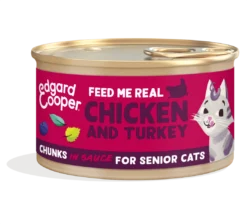 Edgard & Cooper Kattenvoer Senior Kip & Kalkoen Chunks 85 Gr