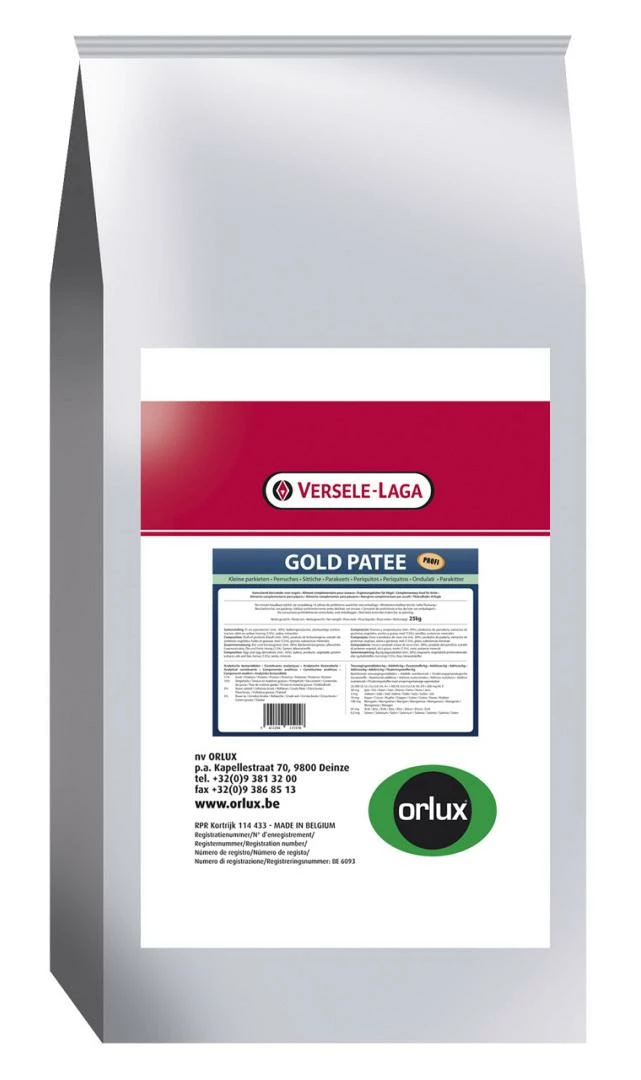 Versele-Laga Orlux - PROFI Gold Patee Kleine Parkieten 25 Kg 1 Versele-Laga Orlux - PROFI Gold Patee Kleine Parkieten 25 Kg