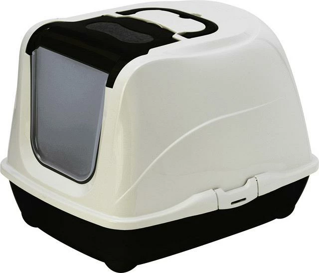 Moderna Kattenbak Flip Cat XL Zwart/wit 1 Moderna Kattenbak Flip Cat XL Zwart/wit