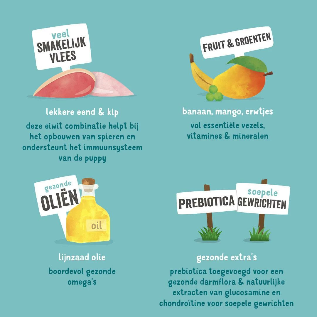 Edgard & Cooper Hondenvoer Puppy Eend En Kip 400 Gr 2 Edgard & Cooper Hondenvoer Puppy Eend En Kip 400 Gr - Afbeelding 2