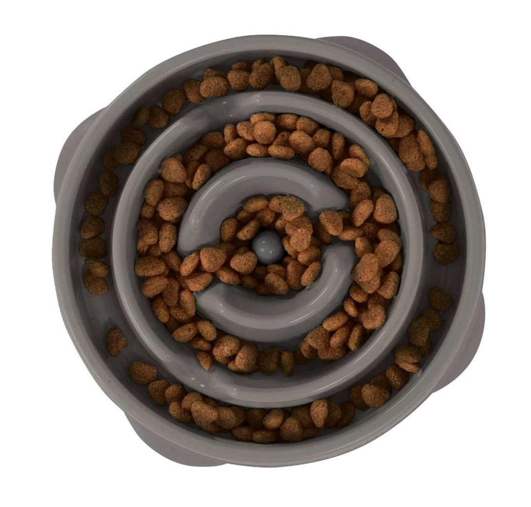 Outward Hound Slo-Bowl Fun Feeder Grey 1 Outward Hound Slo-Bowl Fun Feeder Grey