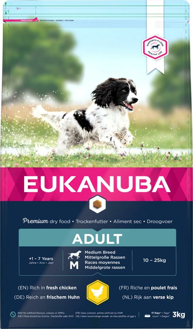 Eukanuba Hondenvoer Active Adult Medium Breed 3 Kg 1 Eukanuba Hondenvoer Active Adult Medium Breed 3 Kg