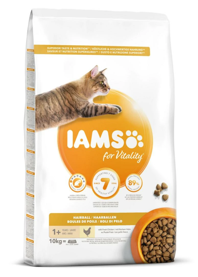 IAMS Kattenvoer Adult Hairball Chicken 10 Kg 1 IAMS Kattenvoer Adult Hairball Chicken 10 Kg
