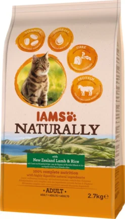 IAMS Naturally Kattenvoer Adult Lamb & Rice 2,7 Kg