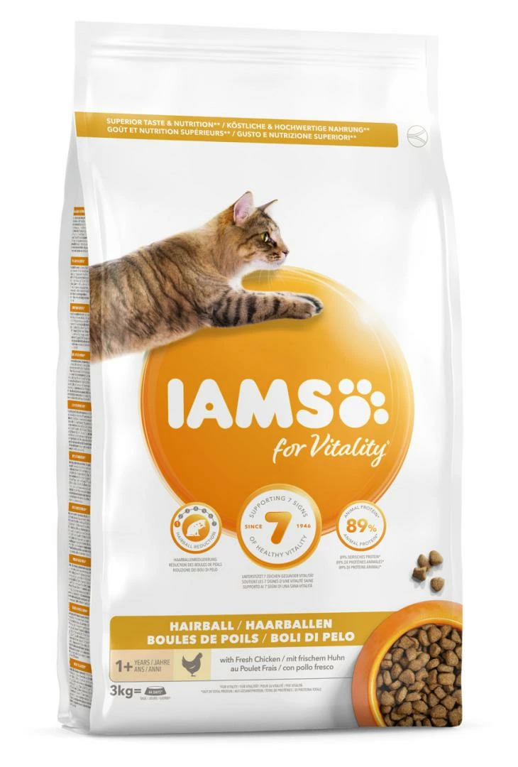 IAMS Kattenvoer Adult Hairball Chicken 3 Kg 1 IAMS Kattenvoer Adult Hairball Chicken 3 Kg