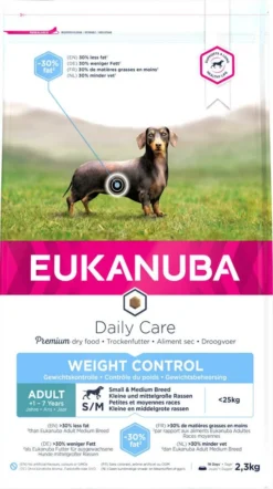 Eukanuba Hondenvoer Adult Small/Medium Weight Control 2,3 Kg