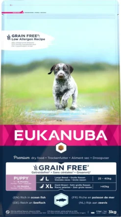Eukanuba Hondenvoer Puppy & Junior L/XL Grain Free Oceanfish 3 Kg