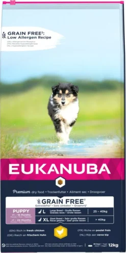 Eukanuba Hondenvoer Puppy & Junior L/XL GrainFree Chicken 12 Kg