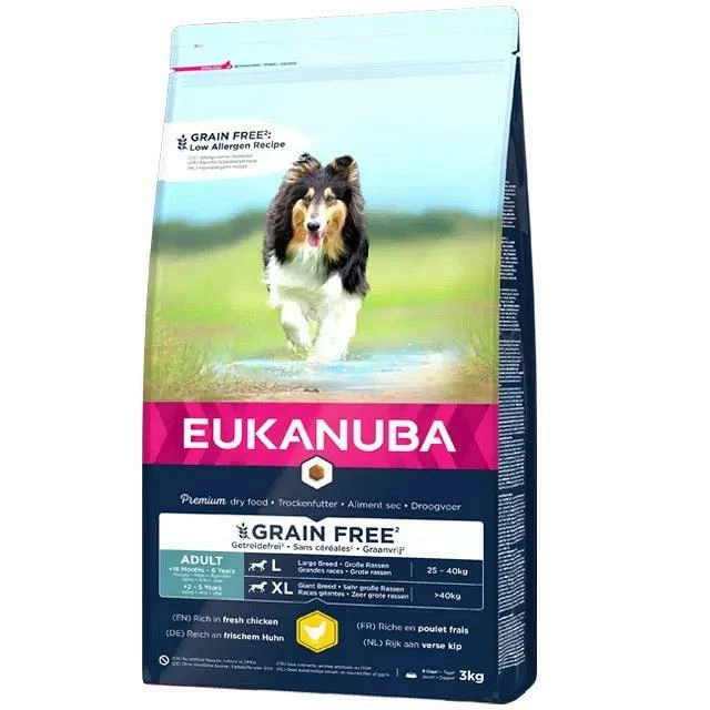 Eukanuba Hondenvoer Adult L/XL Grain Free Chicken 3 Kg 1 Eukanuba Hondenvoer Adult L/XL Grain Free Chicken 3 Kg