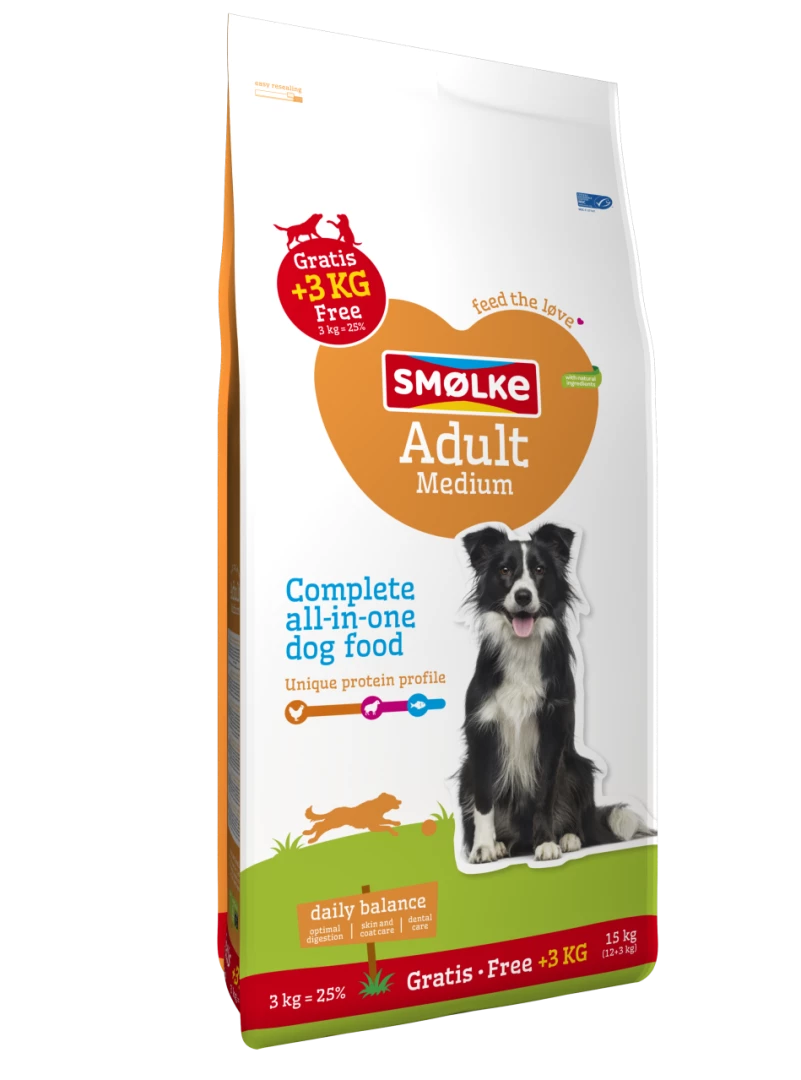 Smølke Hondenvoer Adult Medium 12 + 3 Kg 1 Smølke Hondenvoer Adult Medium 12 + 3 Kg