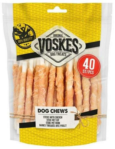 Voskes Rawhide Met Kip Twist 40 St 1 Voskes Rawhide Met Kip Twist 40 St