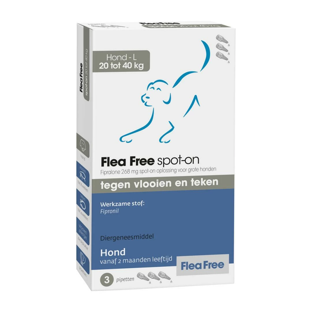 Flea Free Spot-On Hond 20 - 40 Kg 3 Pipetten 1 Flea Free Spot-On Hond 20 - 40 Kg 3 Pipetten