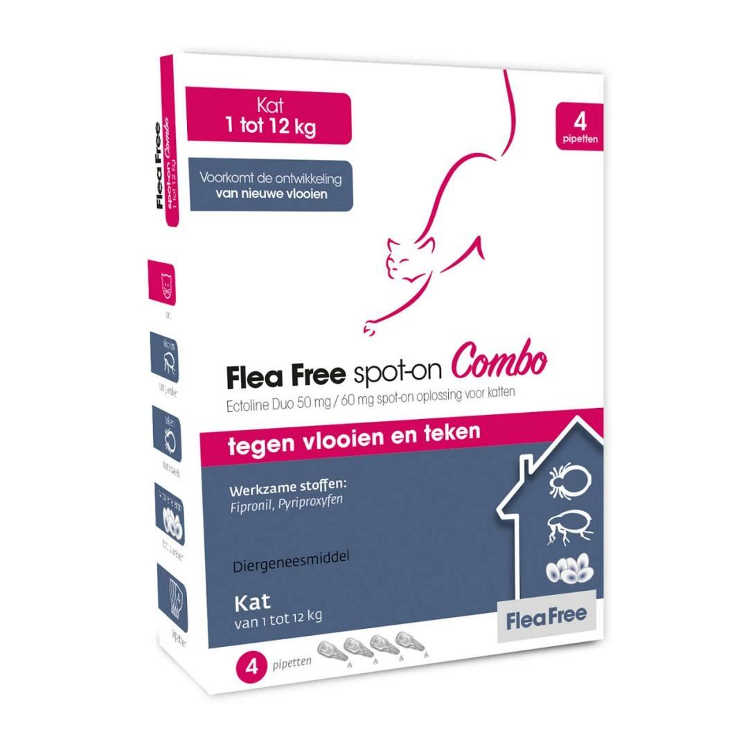 Flea Free Spot-On Combo Kat 4 Pipetten 1 Flea Free Spot-On Combo Kat 4 Pipetten