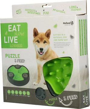 Eat Slow Live Longer Voerbak Puzzle And Feed Green 2 Eat Slow Live Longer Voerbak Puzzle And Feed Green - Afbeelding 2
