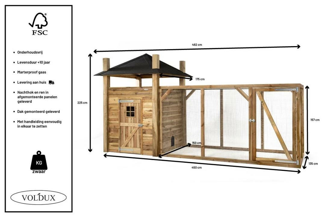 Voldux Kippen- Of Konijnenhok Hooiberg Loes XL 3 Voldux Kippen- Of Konijnenhok Hooiberg Loes XL - Afbeelding 3