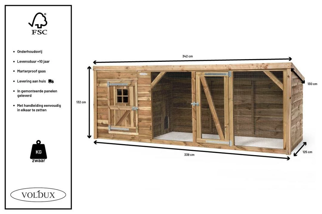 Voldux Kippen- Of Konijnenhok Brit XL 4 Voldux Kippen- Of Konijnenhok Brit XL - Afbeelding 4